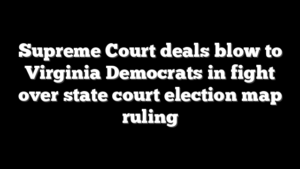 Supreme Court deals blow to Virginia Democrats in fight over state court election map ruling