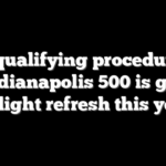 The qualifying procedure for the Indianapolis 500 is getting a slight refresh this year