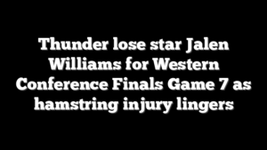 Thunder lose star Jalen Williams for Western Conference Finals Game 7 as hamstring injury lingers