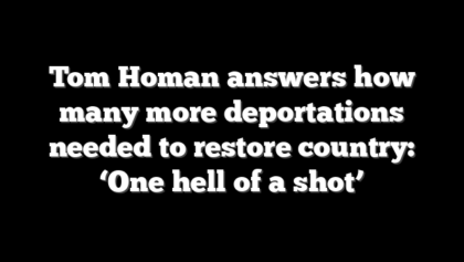 Tom Homan answers how many more deportations needed to restore country: ‘One hell of a shot’