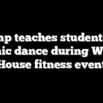 Trump teaches students his iconic dance during White House fitness event