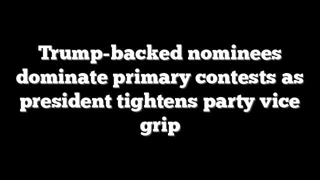 Trump-backed nominees dominate primary contests as president tightens party vice grip