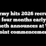 US Army hits 2026 recruiting goals four months early, Pete Hegseth announces at West Point commencement