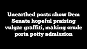 Unearthed posts show Dem Senate hopeful praising vulgar graffiti, making crude porta potty admission
