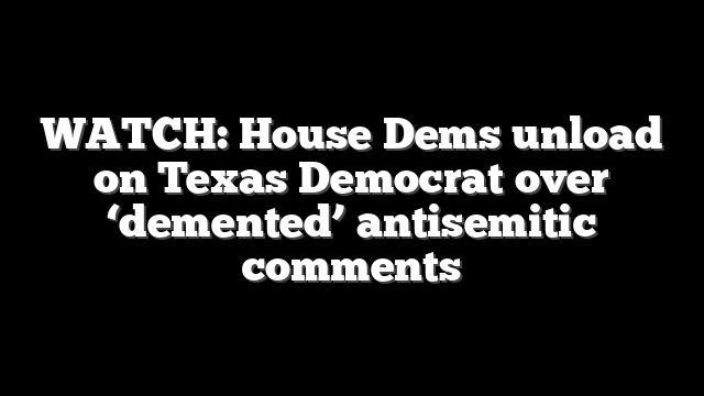 WATCH: House Dems unload on Texas Democrat over ‘demented’ antisemitic comments