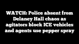 WATCH: Police absent from Delaney Hall chaos as agitators block ICE vehicles and agents use pepper spray