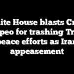 White House blasts Cruz, Pompeo for trashing Trump peace efforts as Iran appeasement