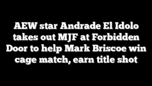 AEW star Andrade El Idolo takes out MJF at Forbidden Door to help Mark Briscoe win cage match, earn title shot