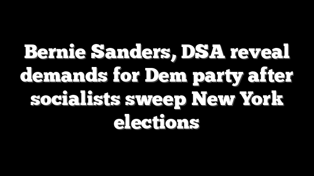 Bernie Sanders, DSA reveal demands for Dem party after socialists sweep New York elections