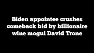 Biden appointee crushes comeback bid by billionaire wine mogul David Trone