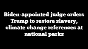 Biden-appointed judge orders Trump to restore slavery, climate change references at national parks