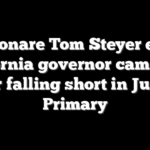 Billionare Tom Steyer ends California governor campaign after falling short in Jungle Primary