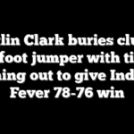Caitlin Clark buries clutch 31-foot jumper with time running out to give Indiana Fever 78-76 win