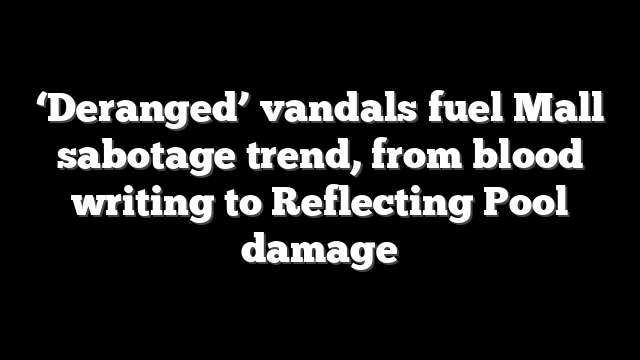 ‘Deranged’ vandals fuel Mall sabotage trend, from blood writing to Reflecting Pool damage