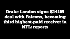 Drake London signs $141M deal with Falcons, becoming third highest-paid receiver in NFL: reports