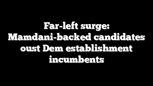 Far-left surge: Mamdani-backed candidates oust Dem establishment incumbents