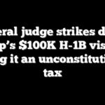 Federal judge strikes down Trump’s $100K H-1B visa fee, ruling it an unconstitutional tax