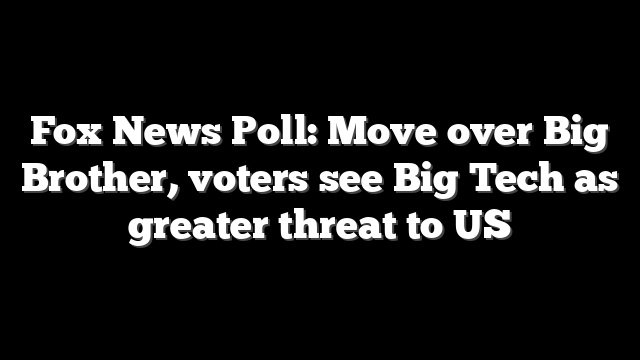 Fox News Poll: Move over Big Brother, voters see Big Tech as greater threat to US