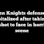 Golden Knights defenseman hospitalized after taking 87 mph shot to face in horrifying scene