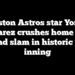 Houston Astros star Yordan Alvarez crushes home run, grand slam in historic first inning