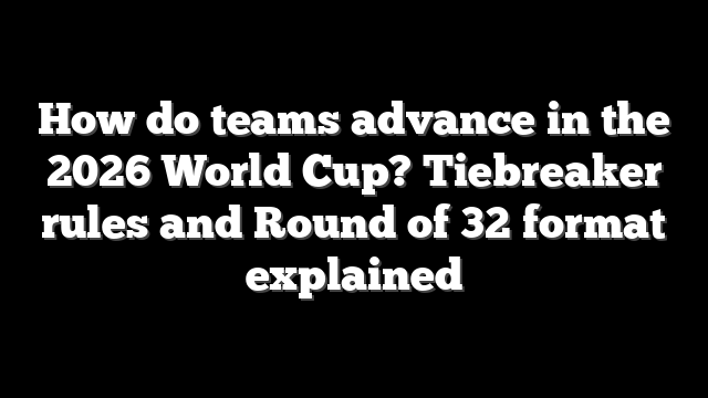 How do teams advance in the 2026 World Cup? Tiebreaker rules and Round of 32 format explained