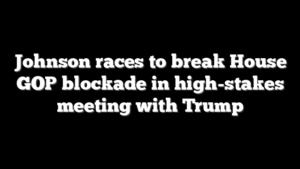 Johnson races to break House GOP blockade in high-stakes meeting with Trump