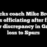Knicks coach Mike Brown rips officiating after free throw discrepancy in Game 3 loss to Spurs