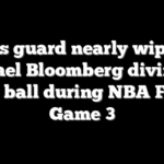Knicks guard nearly wipes out Michael Bloomberg diving for loose ball during NBA Finals Game 3