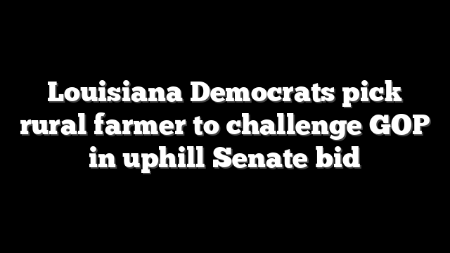 Louisiana Democrats pick rural farmer to challenge GOP in uphill Senate bid