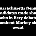 Massachusetts Senate candidates trade sharp attacks in fiery debate as incumbent Markey skips event