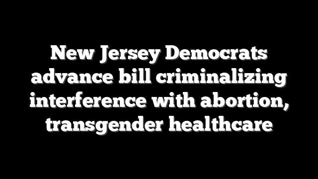 New Jersey Democrats advance bill criminalizing interference with abortion, transgender healthcare