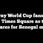 Norway World Cup fans take over Times Square as team prepares for Senegal match