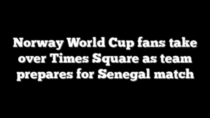 Norway World Cup fans take over Times Square as team prepares for Senegal match