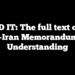 READ IT: The full text of the US-Iran Memorandum of Understanding
