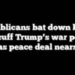 Republicans bat down bid to handcuff Trump’s war powers as peace deal nears