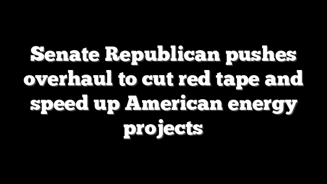 Senate Republican pushes overhaul to cut red tape and speed up American energy projects