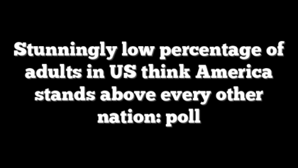 Stunningly low percentage of adults in US think America stands above every other nation: poll