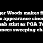 Tiger Woods makes first public appearance since DUI, rehab stint as PGA Tour announces sweeping changes