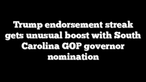 Trump endorsement streak gets unusual boost with South Carolina GOP governor nomination