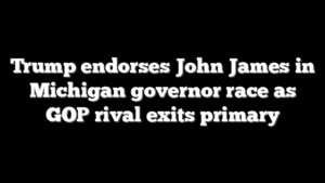 Trump endorses John James in Michigan governor race as GOP rival exits primary