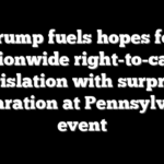 Trump fuels hopes for nationwide right-to-carry legislation with surprise declaration at Pennsylvania event