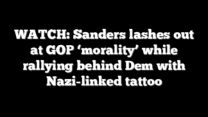 WATCH: Sanders lashes out at GOP ‘morality’ while rallying behind Dem with Nazi-linked tattoo