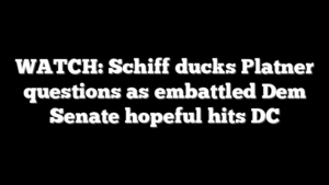 WATCH: Schiff ducks Platner questions as embattled Dem Senate hopeful hits DC