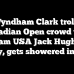 Wyndham Clark trolls Canadian Open crowd with Team USA Jack Hughes jersey, gets showered in boos