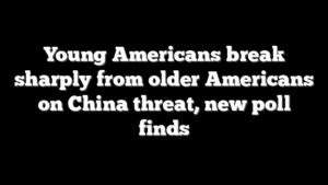 Young Americans break sharply from older Americans on China threat, new poll finds