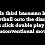 Angels third baseman brings basketball onto the diamond, turns slick double play with unconventional move
