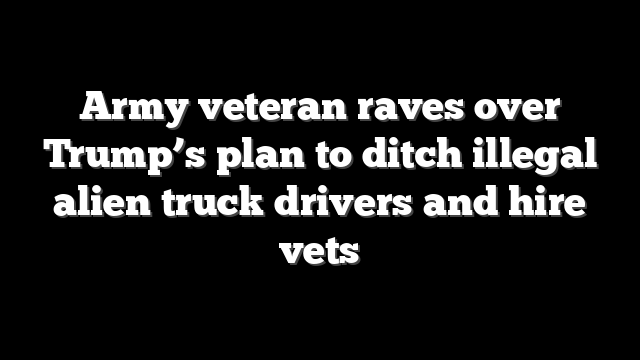 Army veteran raves over Trump’s plan to ditch illegal alien truck drivers and hire vets