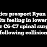 Athletics prospect Ryan Lasko awaits feeling in lower half after C6-C7 spinal surgery following collision