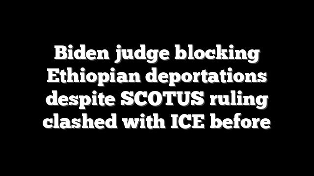 Biden judge blocking Ethiopian deportations despite SCOTUS ruling clashed with ICE before