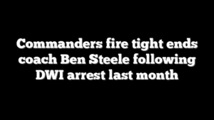 Commanders fire tight ends coach Ben Steele following DWI arrest last month